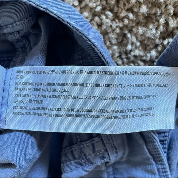 Hollister Low Rise Baggy Cargo Pants Womens 14 Blue Utility Skater Street Grunge - Picture 15 of 16